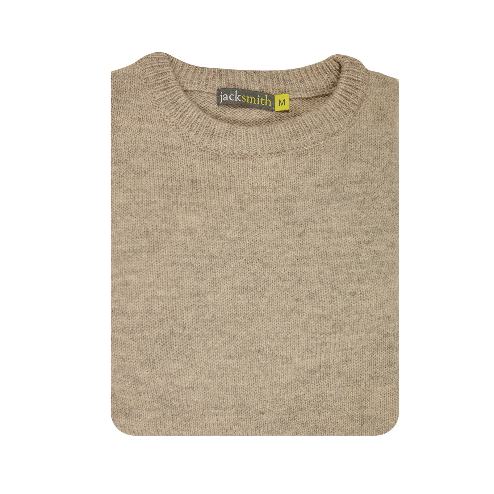 Men's 100% Shetland Ragg Wool Crew Neck Knit Jumper - Beige - XXL - Image 5