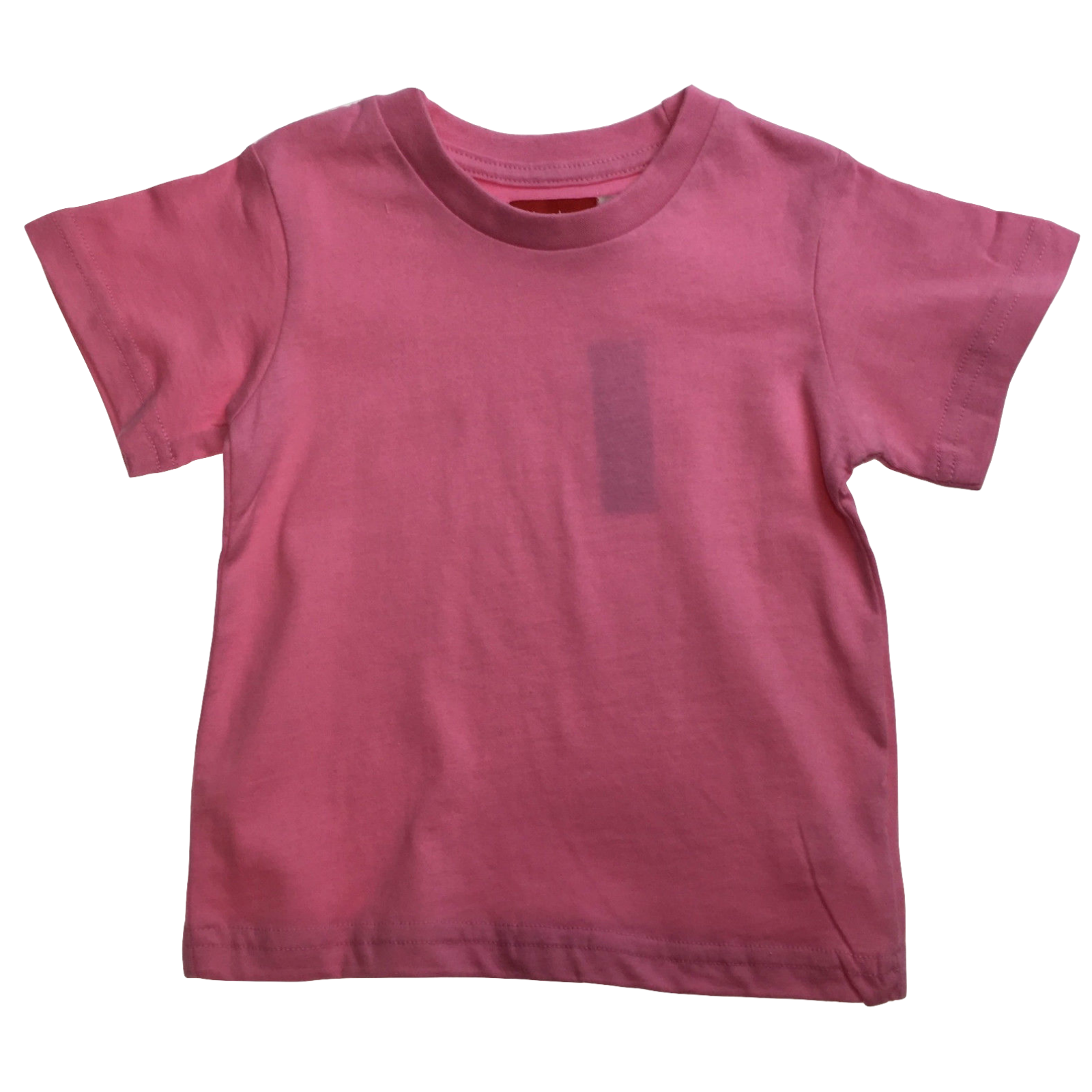 TODDLER PLAIN T-SHIRT 100% COTTON Basic Blank Tee Top Teen Crew Kids - Pink - Size 0 - Image 2