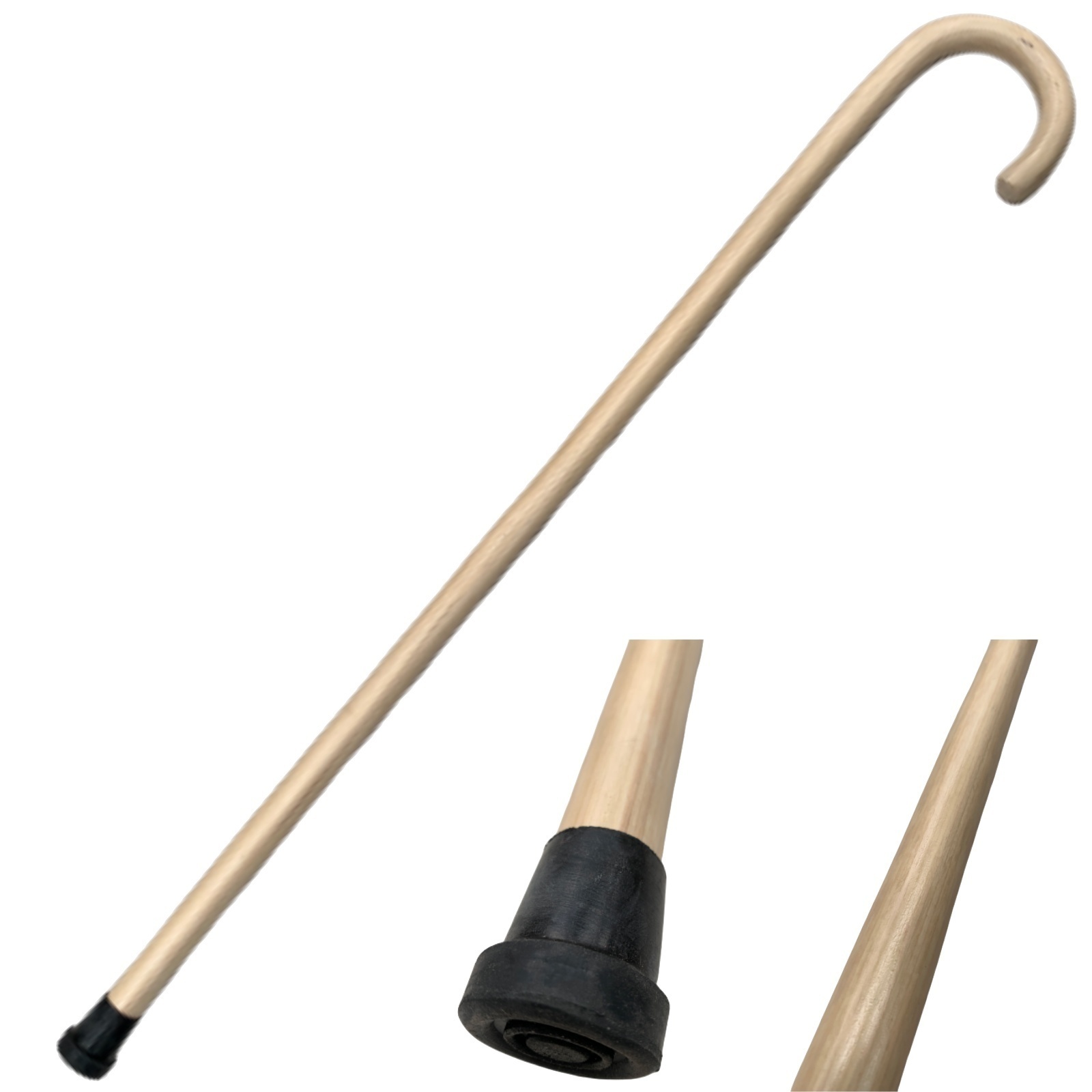 Deluxe 93cm Carved Wooden Walking Stick Cane Pole - Beige