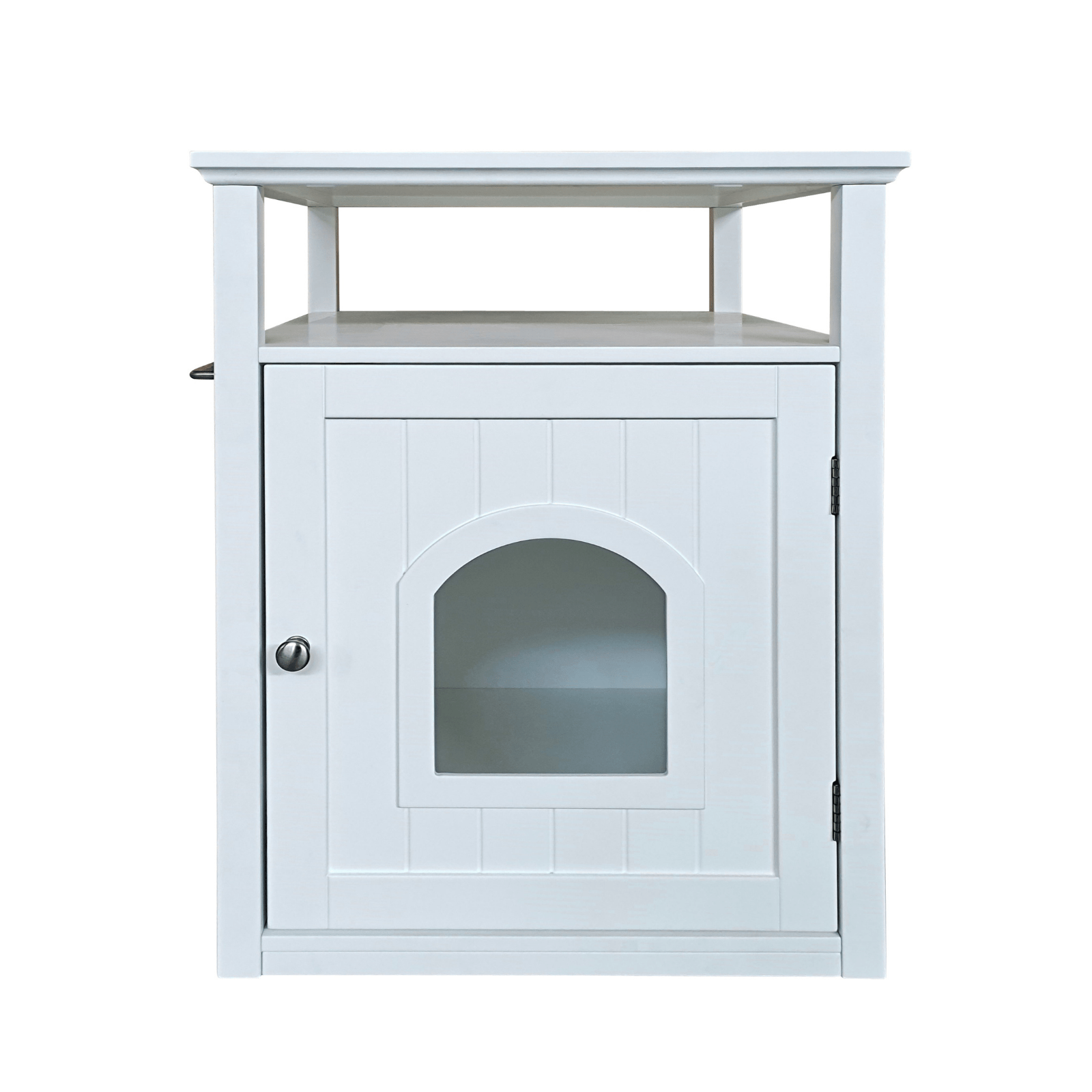 Jasper 2 White Wooden Cat Litter Box Cabinet - Image 3