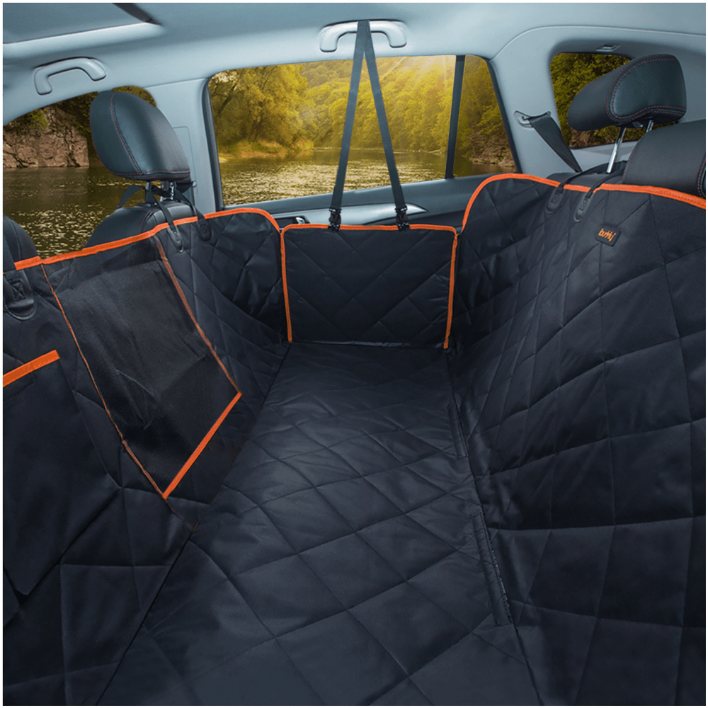 iBuddy Waterproof Dog Car Seat Cover Hammock with Mesh Window & Seat Belt
