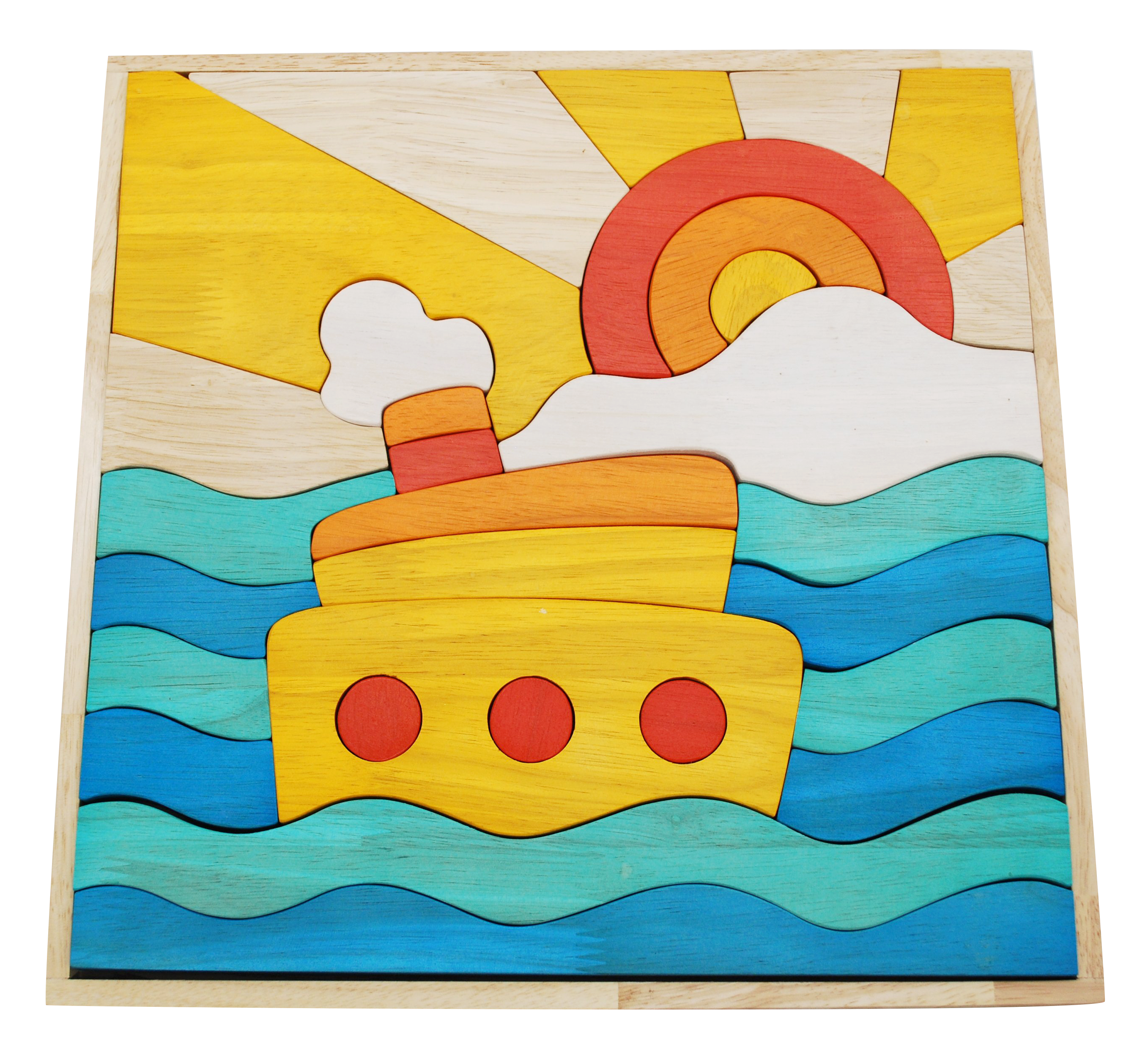 Children's Wooden Ocean Scene Puzzle and Play Set
