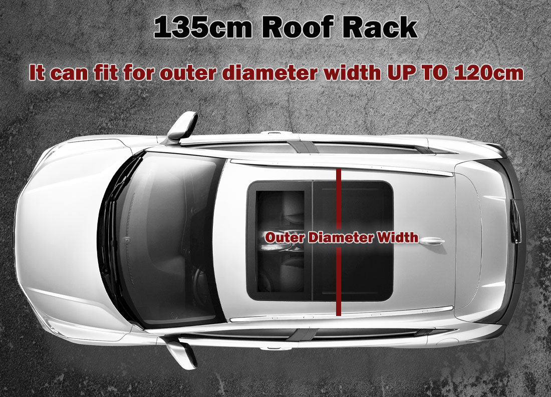 135cm Universal Adjustable Aluminum Car Roof Rack Cross Bars - Image 7