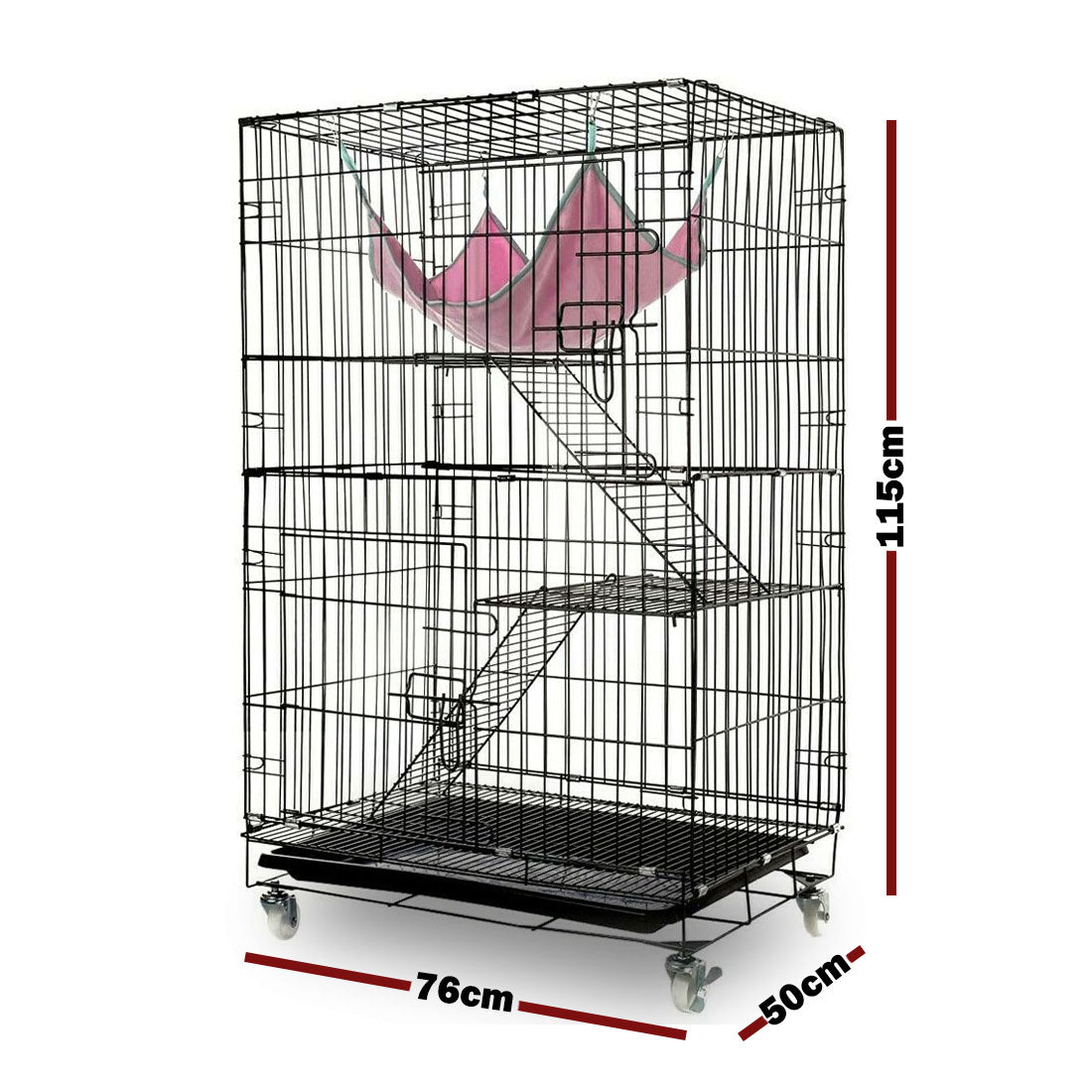 3-Level XL Multi-Pet Aviary Cage with Castors - Image 8