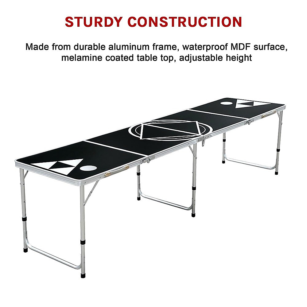 Professional 8ft Beer Pong Table Drinking Game - Image 12