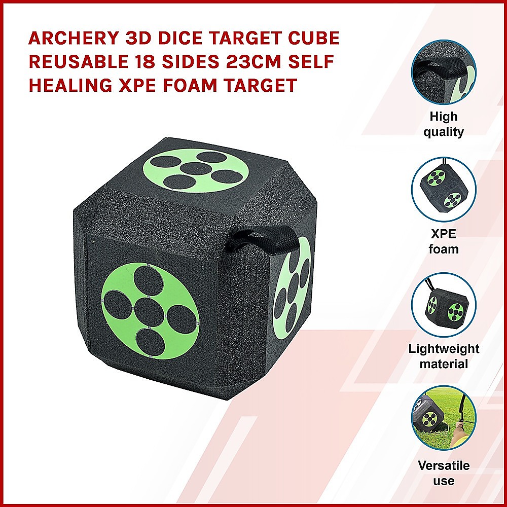 Archery 3D Dice Target Cube 23cm Self Healing XPE Foam - Image 3