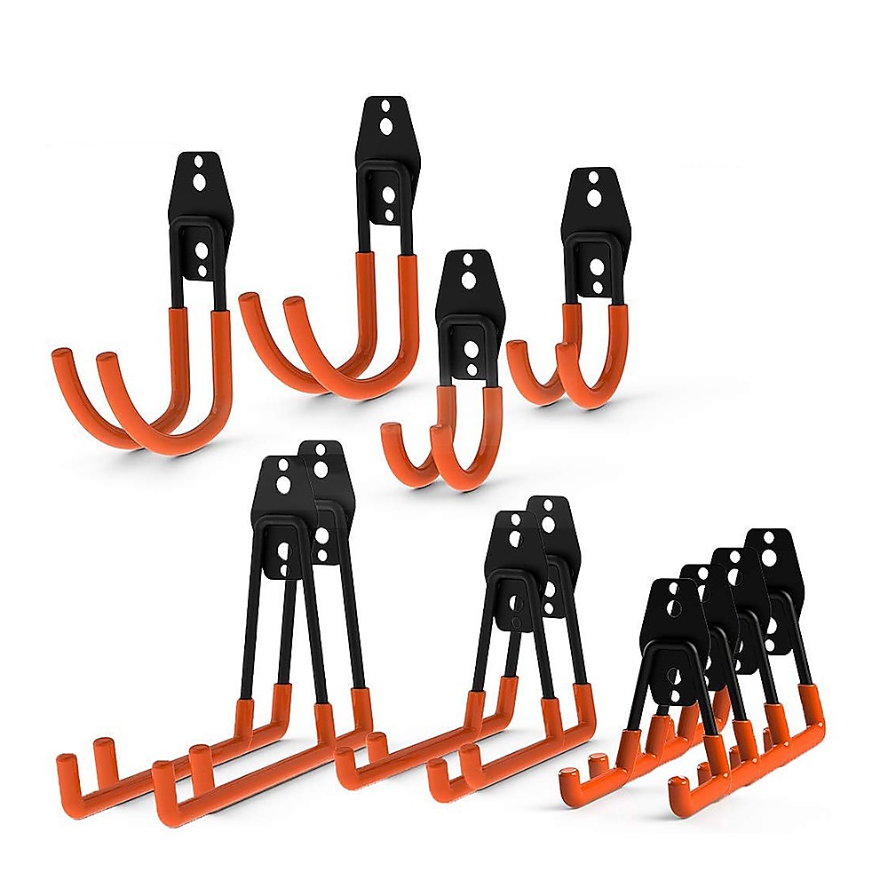 12-Pack Heavy-Duty Steel Wall Mount Garage Tool Storage Hooks