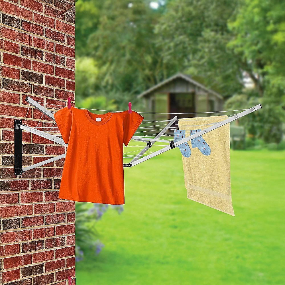 26m 5 Arm Wall Mount Clothes Airer Drying Line - Image 2