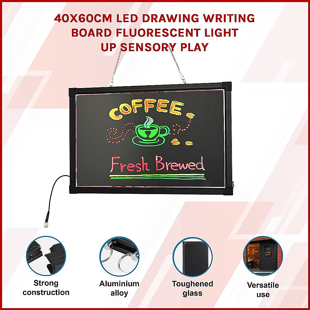 40x60cm LED Drawing Writing Board Fluorescent Sensory - Image 3