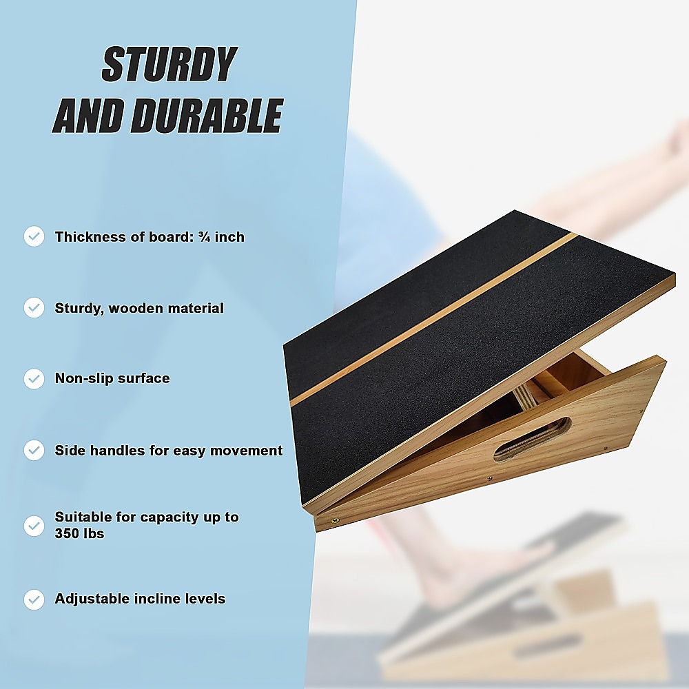 Wooden Slant Exercise Board with Adjustable Incline - Image 10