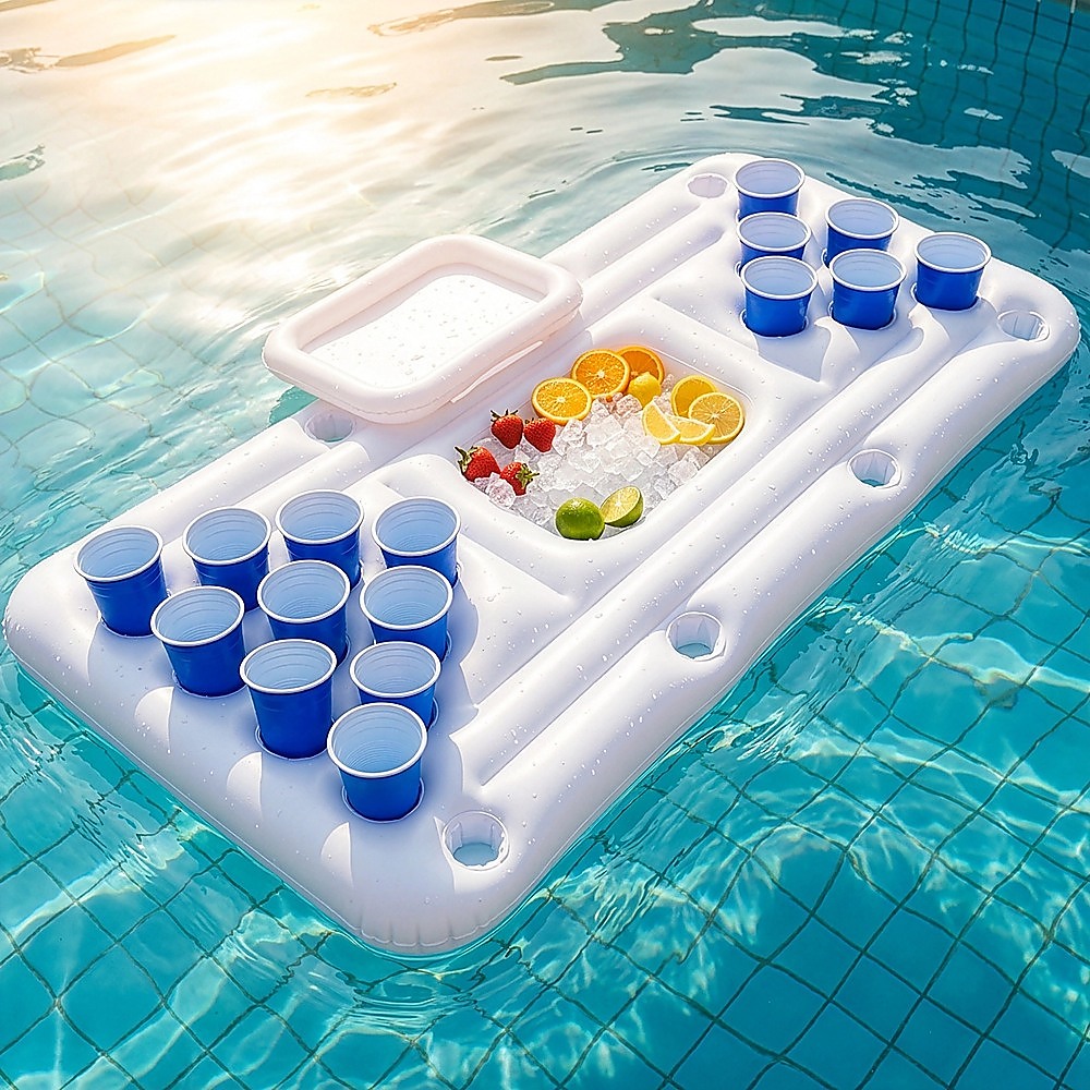 Big PVC Inflatable Beer Pong Raft Pool Party Game - Image 2