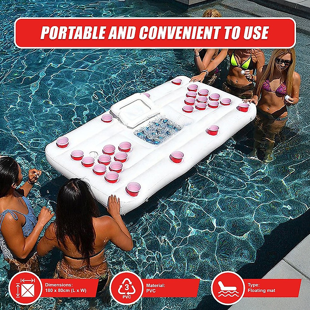 Big PVC Inflatable Beer Pong Raft Pool Party Game - Image 10