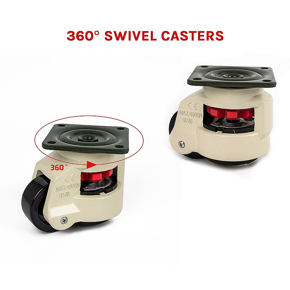 Leveling Casters Swivel Workbench Wheel (1000KG, Retractable, 4PCS) - Image 10