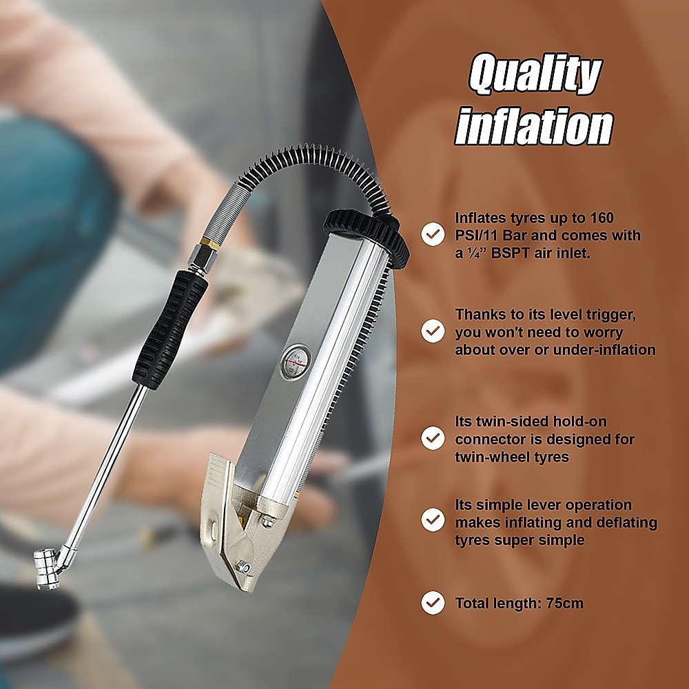 Professional Tyre Inflator with Gauge and Air Pressure Tester - Image 10