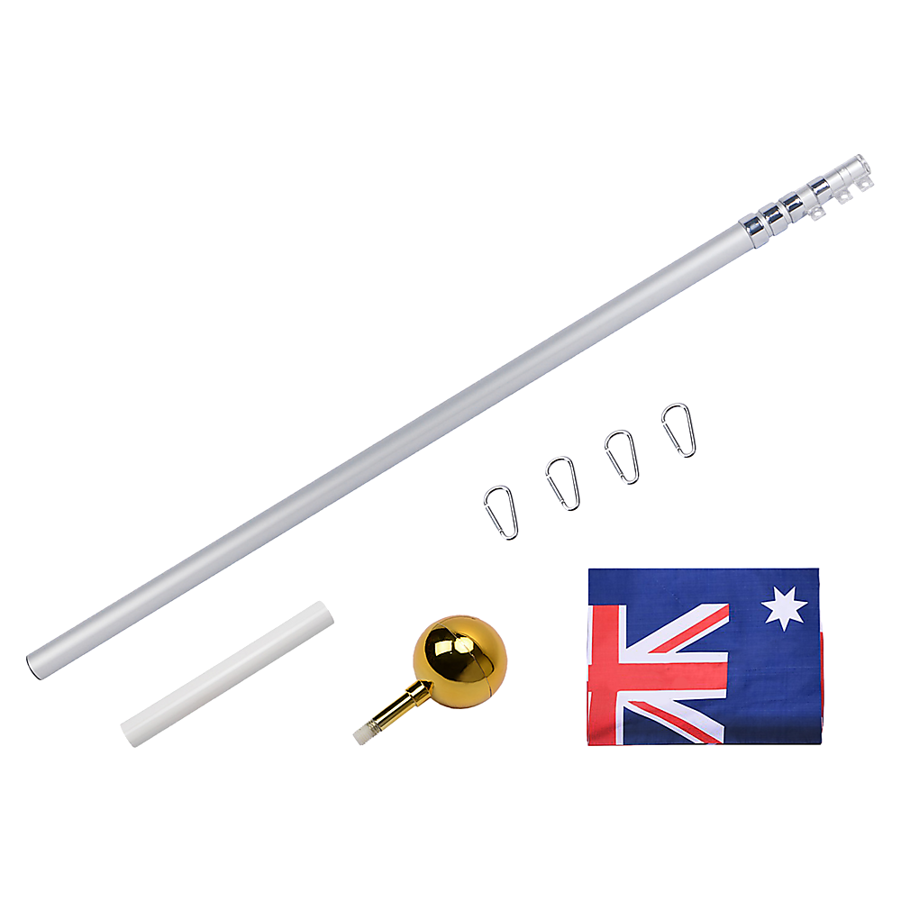 Bariloche 30FT Telescopic Flag Pole 9.1m Aluminium