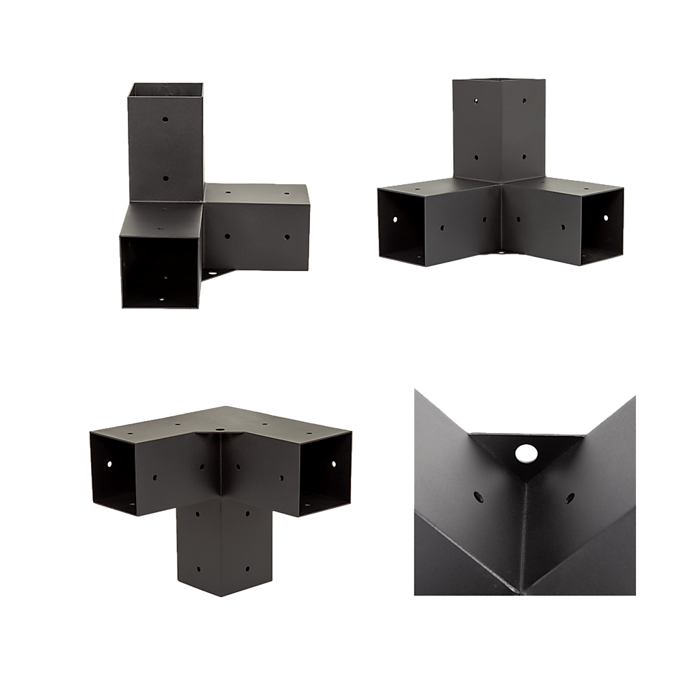Pergola Gazebo Shed Roof Matte Black Steel Brackets Kit - Image 11