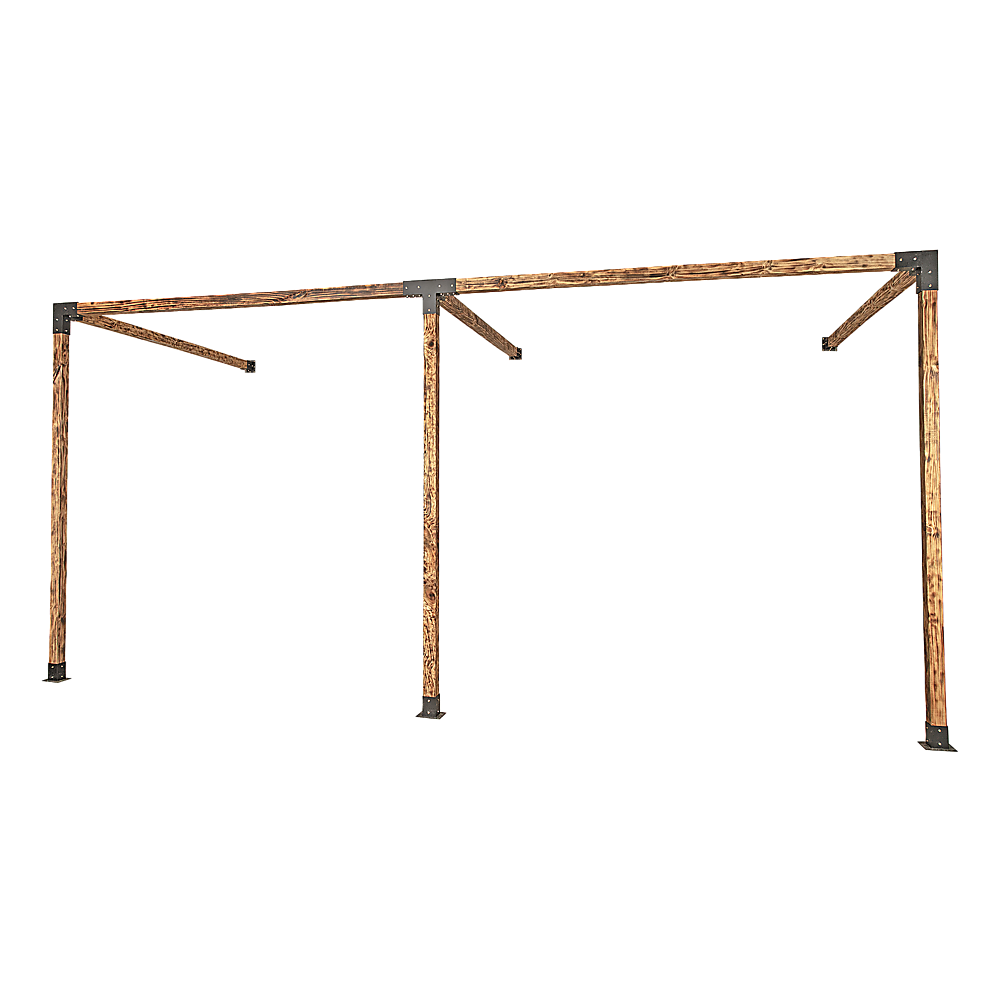 Gazebo Roof Pergola Shed Matte Black Steel Brackets Kit