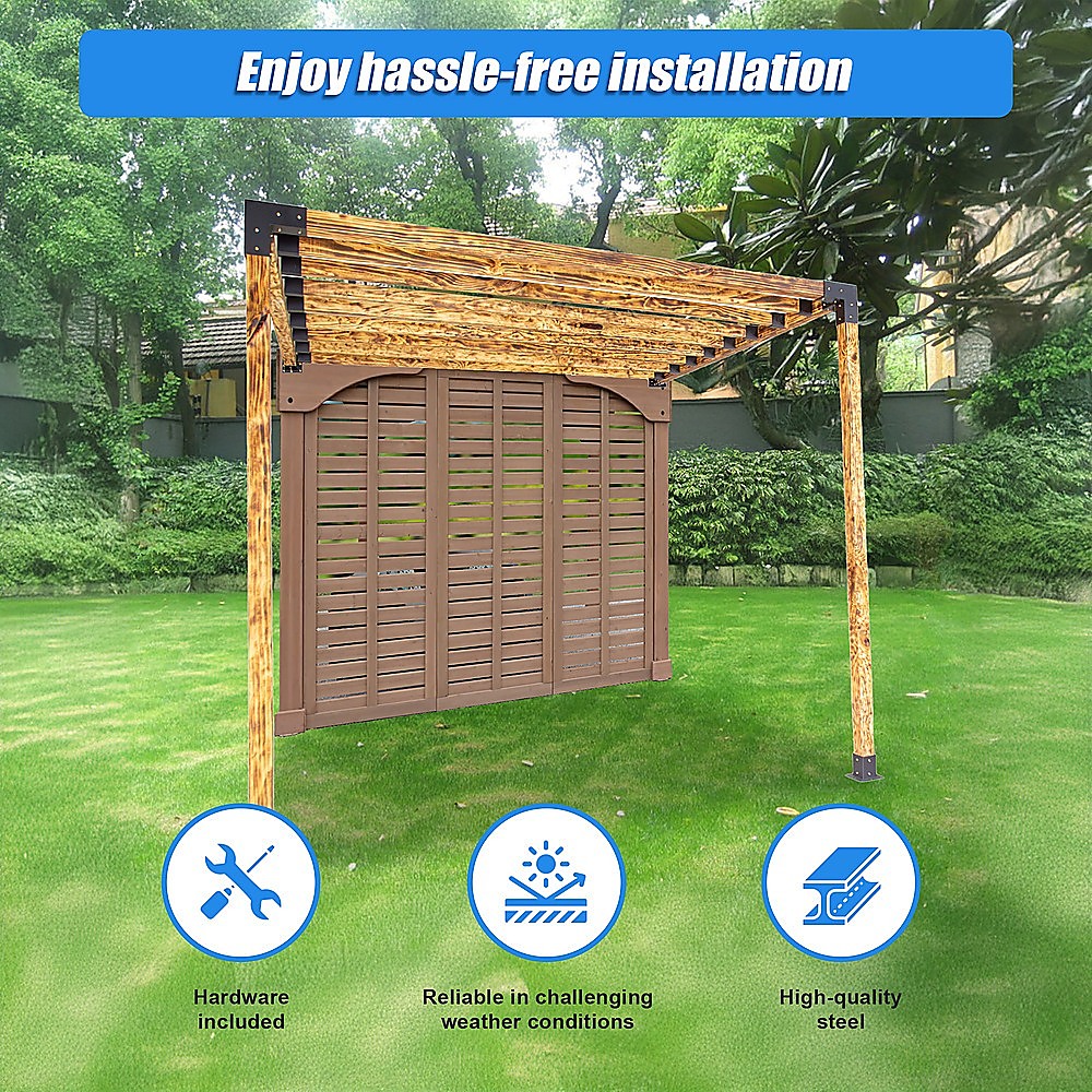 Steel Brackets Kit Matte Black Roof Pergola Gazebo Shed - Image 6