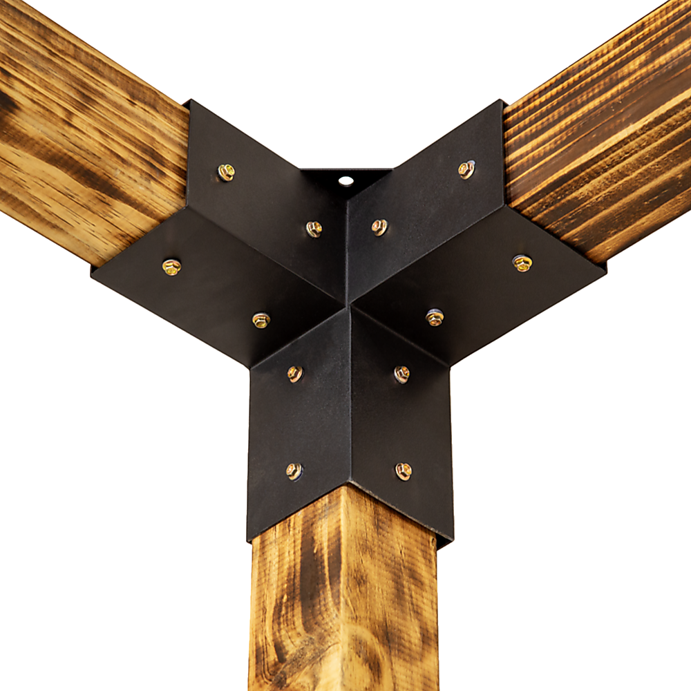 Steel Brackets Kit Matte Black Roof Pergola Gazebo Shed - Image 4