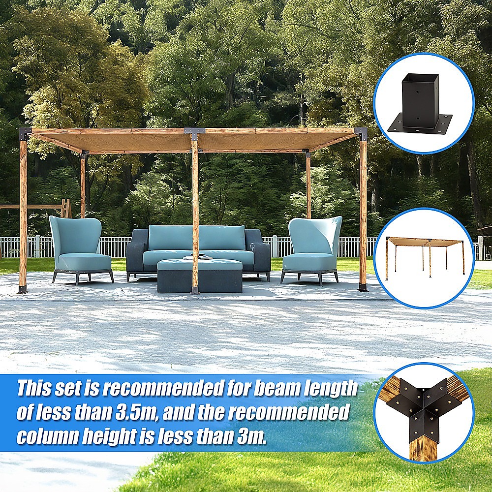 Roof Pergola Gazebo Brackets Kit with Coffee Screen - Image 13