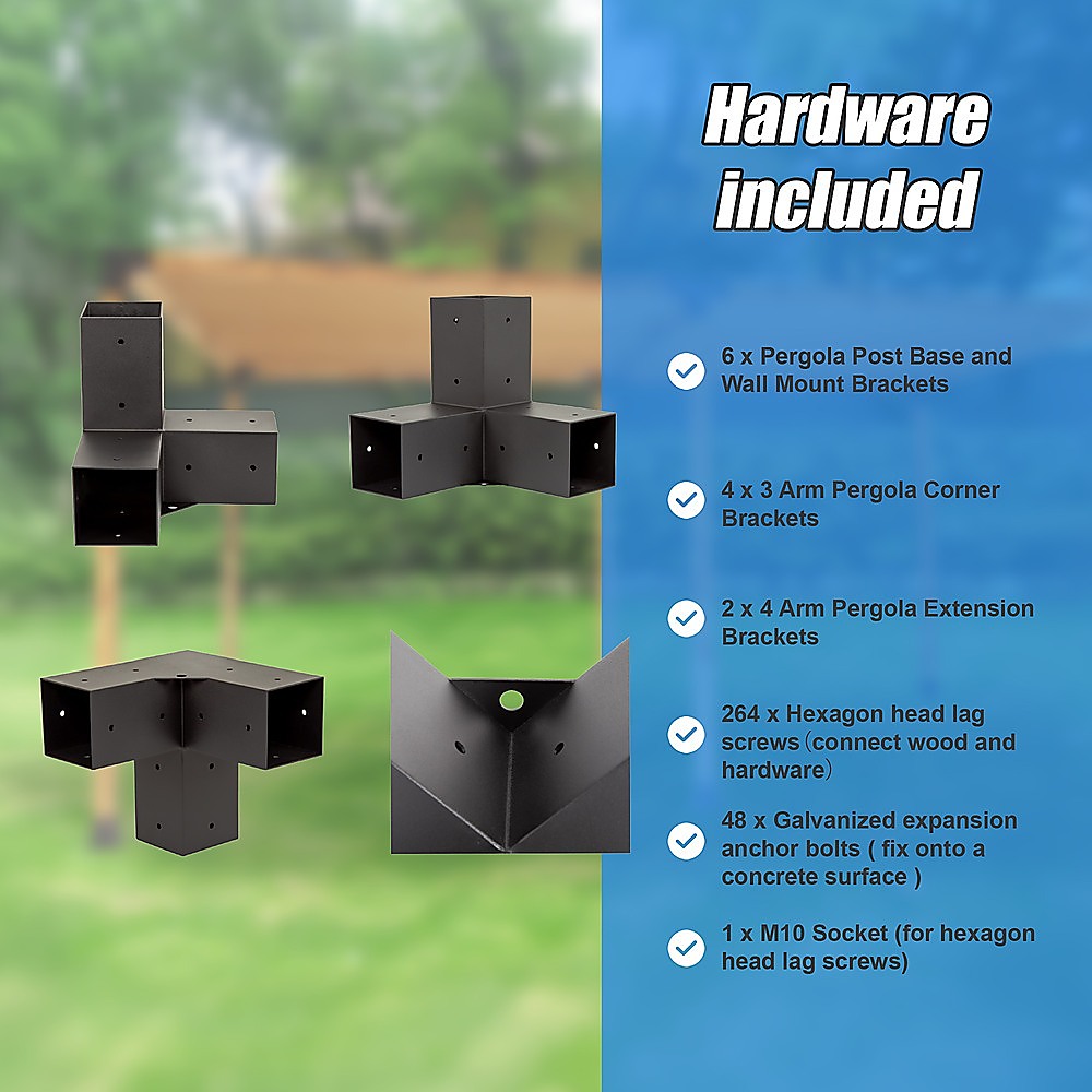 Roof Pergola Gazebo Brackets Kit with Coffee Screen - Image 8