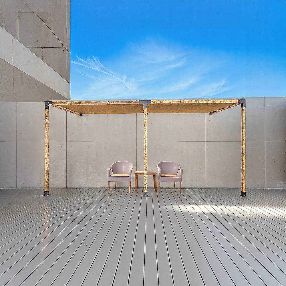 Roof Pergola Steel Brackets DIY Kit with Coffee Screens - Image 2