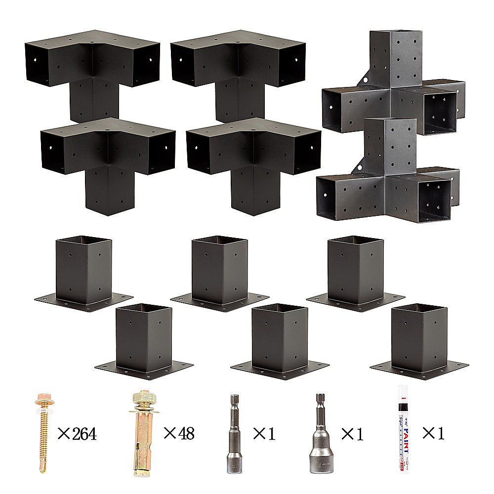Roof Pergola Steel Brackets DIY Kit with Coffee Screens - Image 6