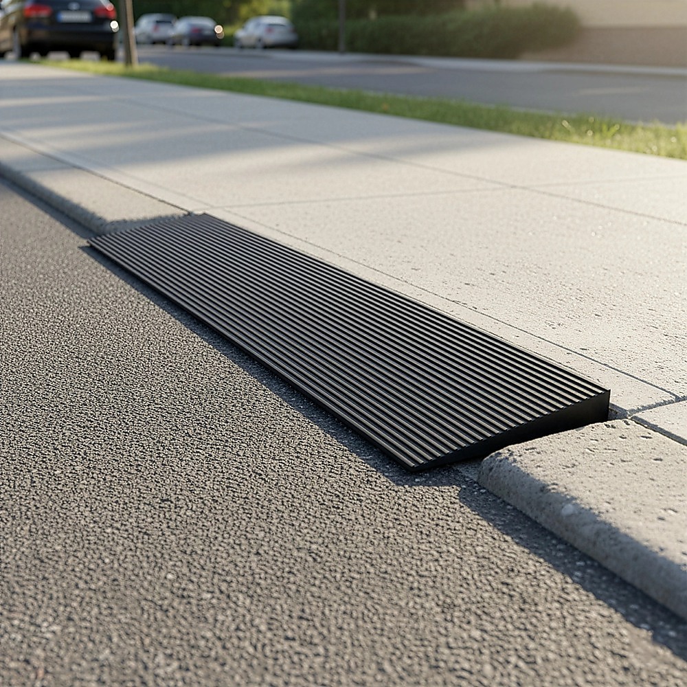 Cuttable Threshold Ramp Rubber Wheelchair Ramp Solid 4 cm Rise 90 cm Wide - Image 2