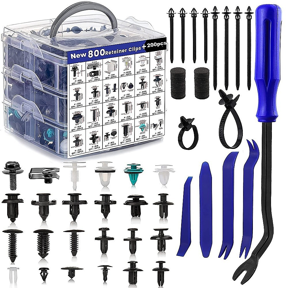 1000 Pack Car Retainer Clips Auto Trim Push Pin Rivet Fasteners