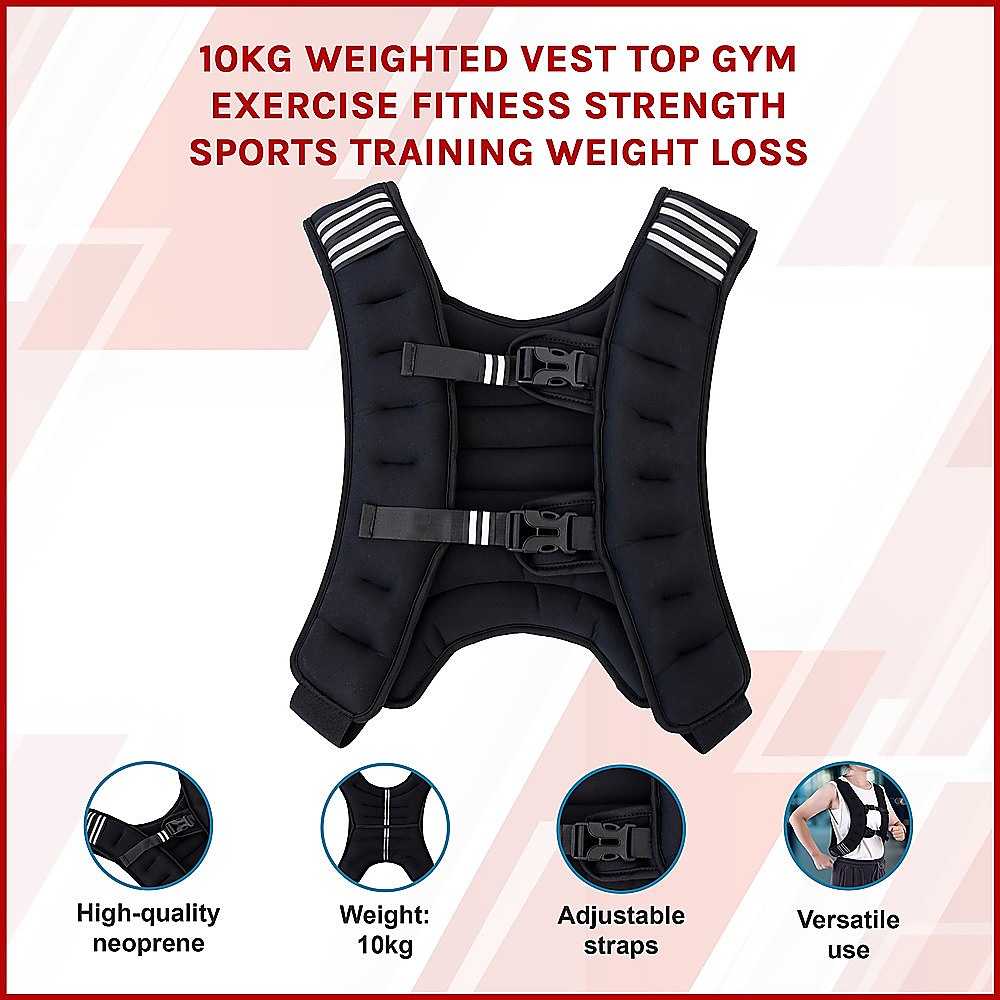 10KG Weighted Vest Gym Fitness Strength Training Weight Loss - Image 2