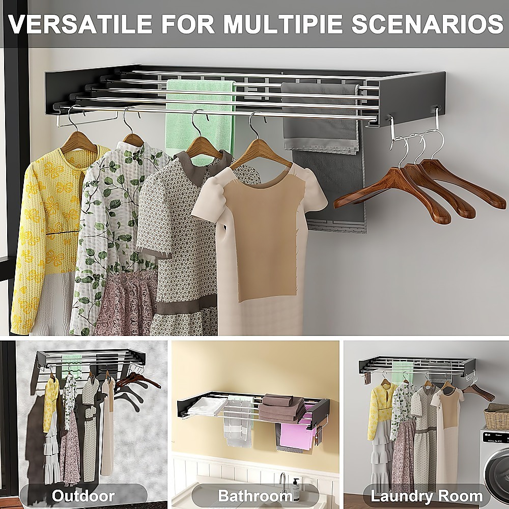Wall Mounted Collapsible Laundry Drying Rack - Image 5