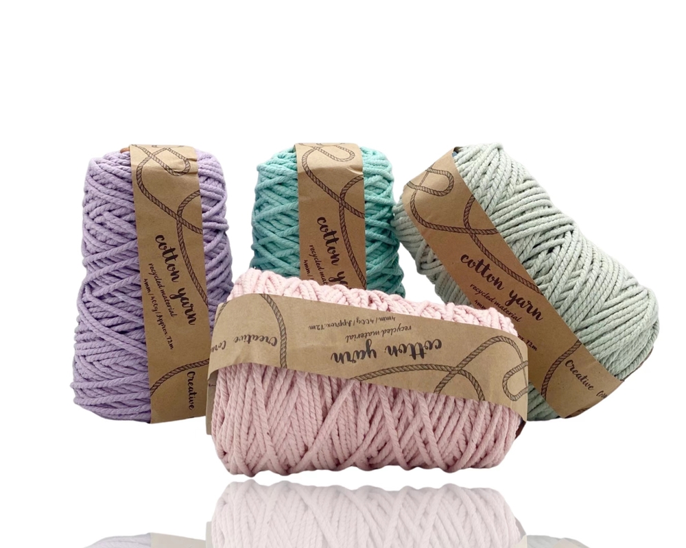 Bulk 12 Macrame Cotton Yarn 4mm 400G Pastel