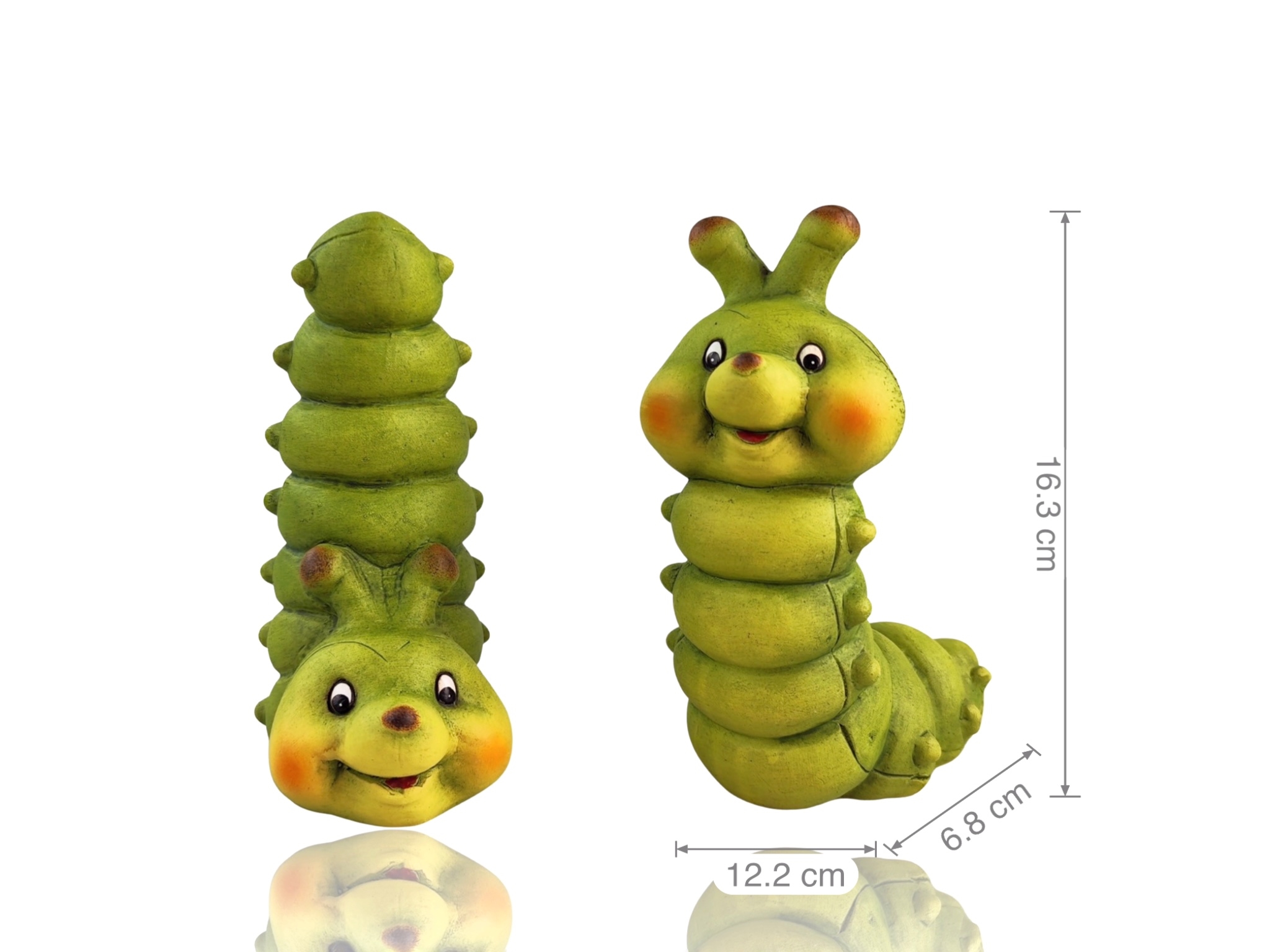 Set 2 Terracotta Caterpillar Ornament 16cm