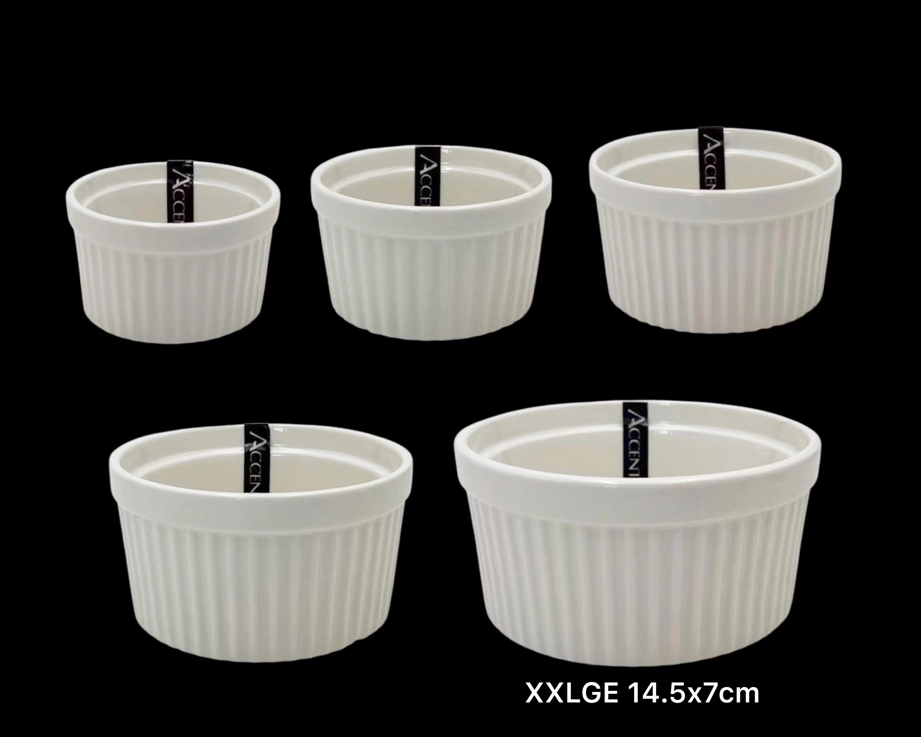 Bulk 24 Xxlarge New Bone China Ramekin 14x7cm
