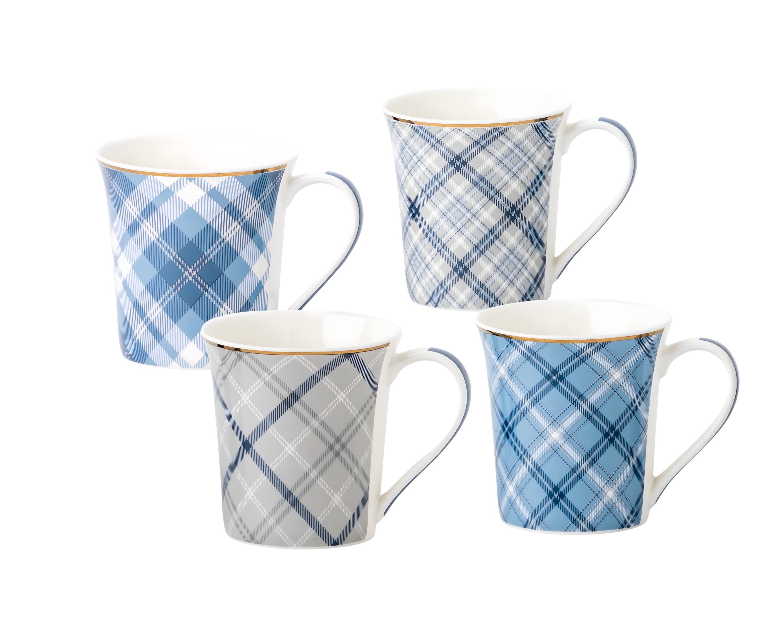 Bulk 24 Tartan Bone China Mug 370ml