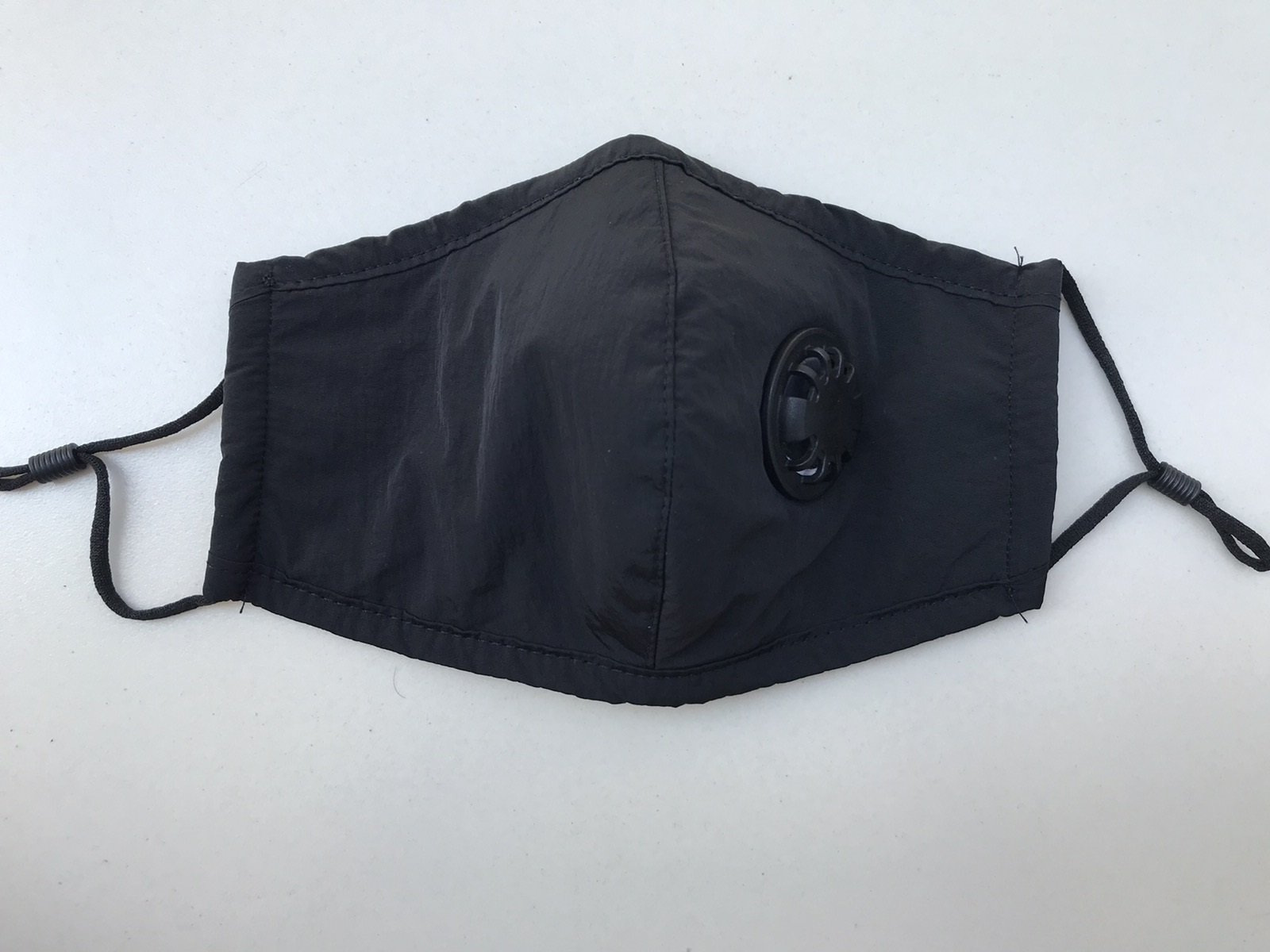 Adult Face Mask Black Reusable Valve 3Ply - Image 3