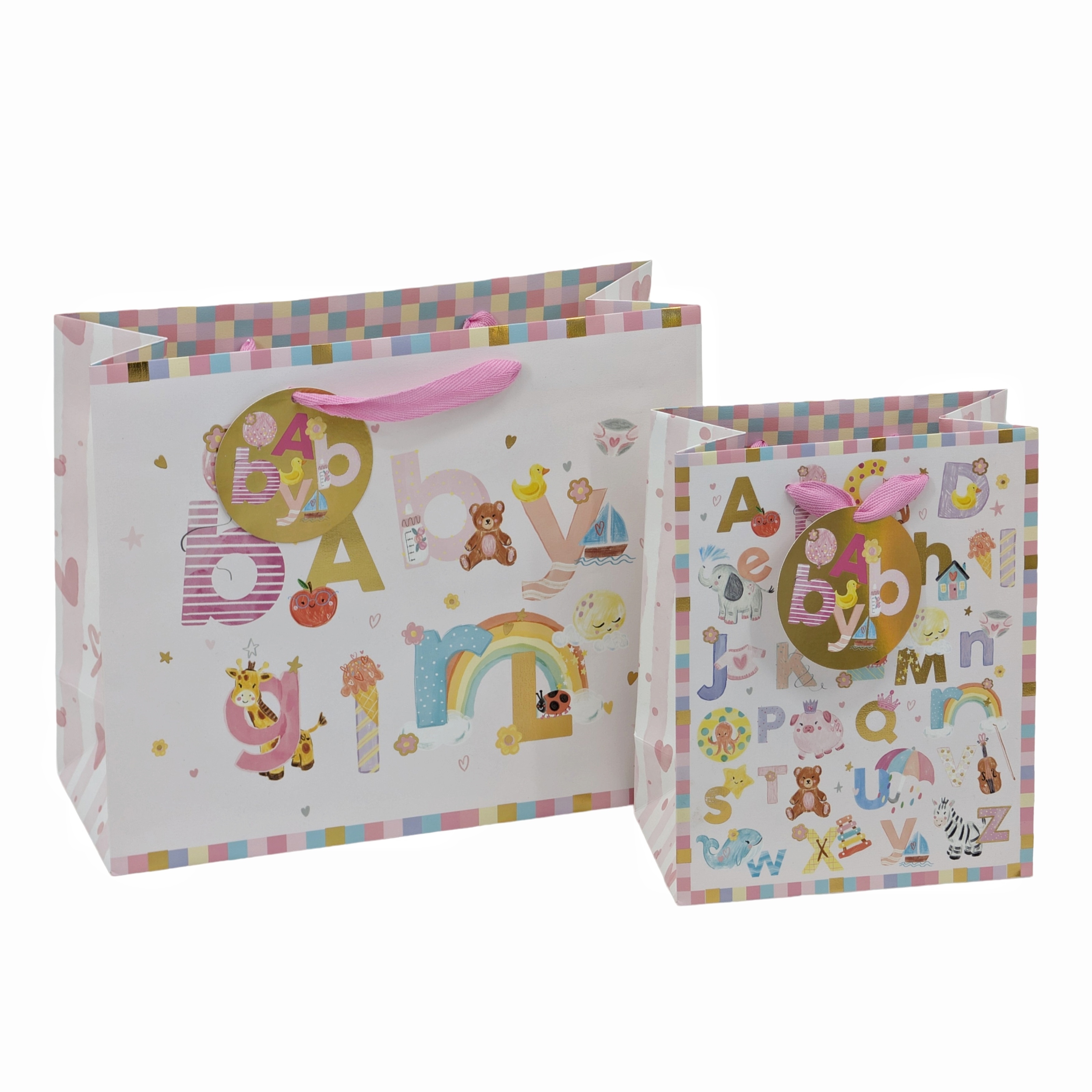 Bulk 24 Medium Baby Girl Gift Bag 23cm