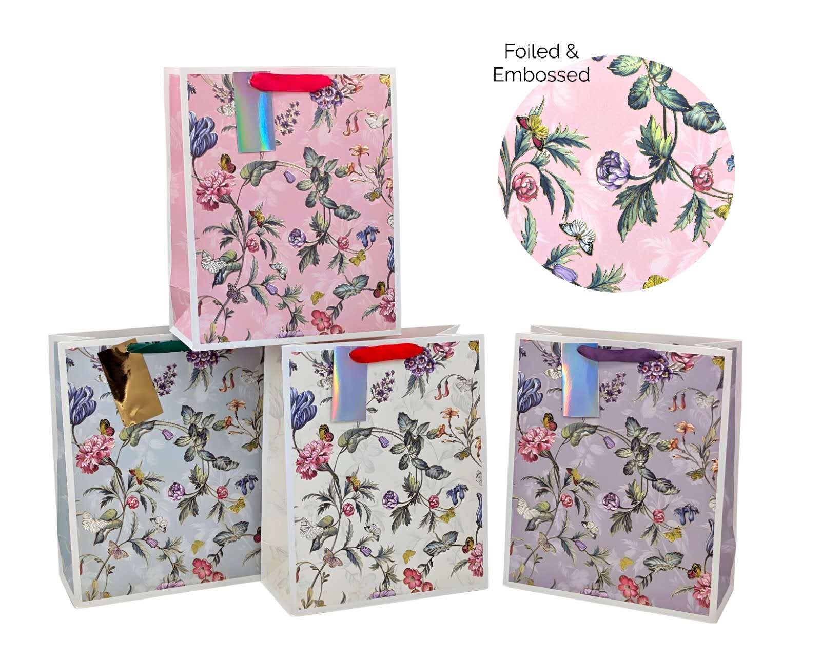 Bulk 24 Xlarge Jardin Floral Gift Bag 42cm