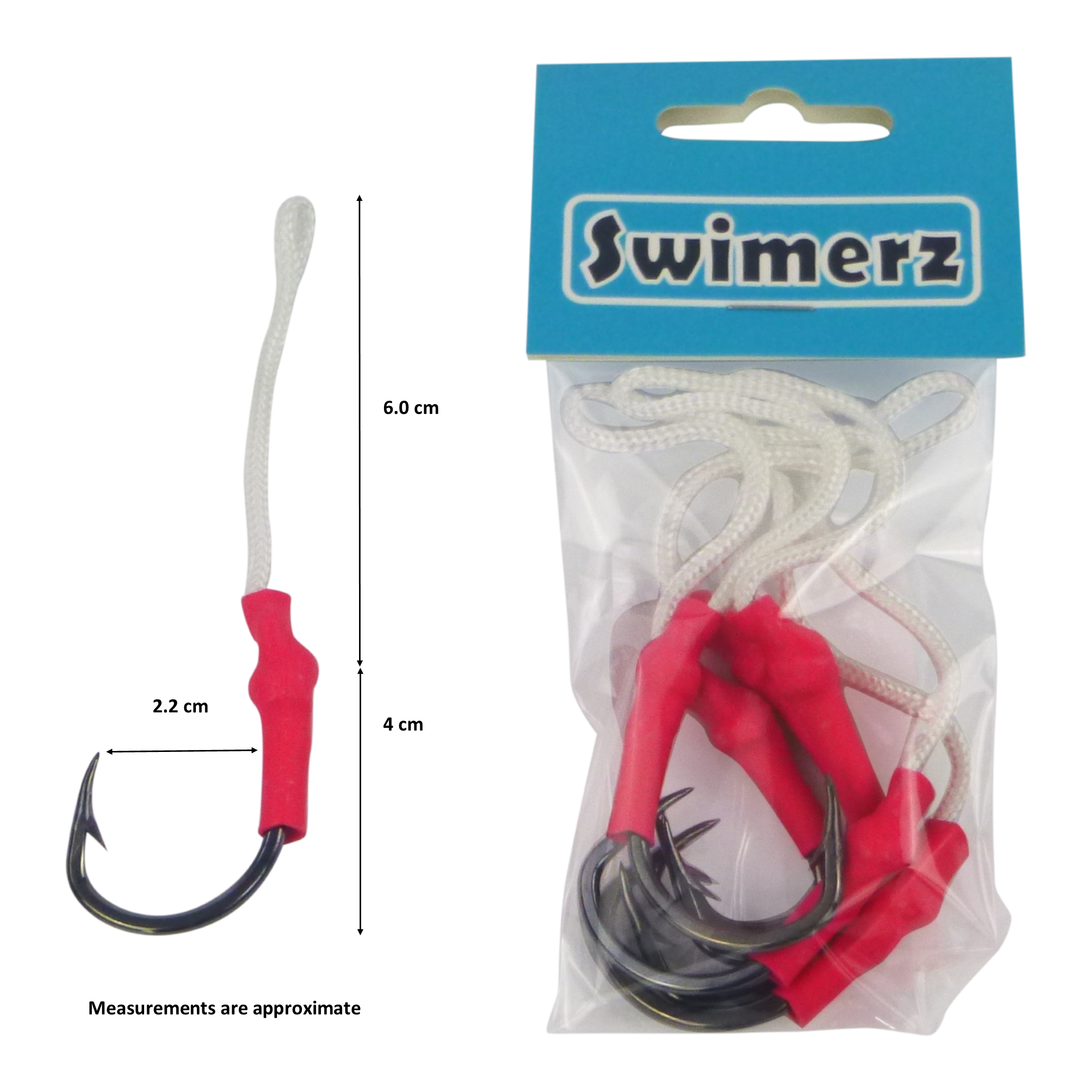 Swimerz 5/0 Single Assist Hooks 6 Pack - Image 2