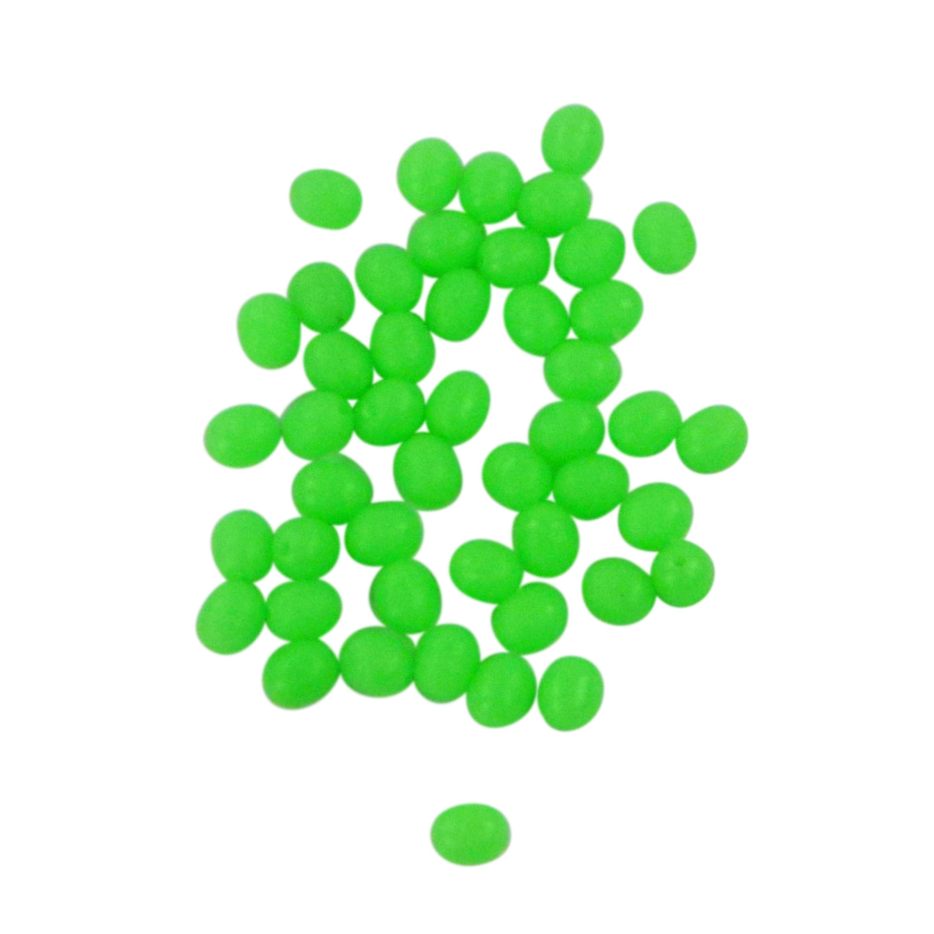 Swimerz Beads 6.4mmW x 8.3mmL Lumo Green Egg 50 Pack