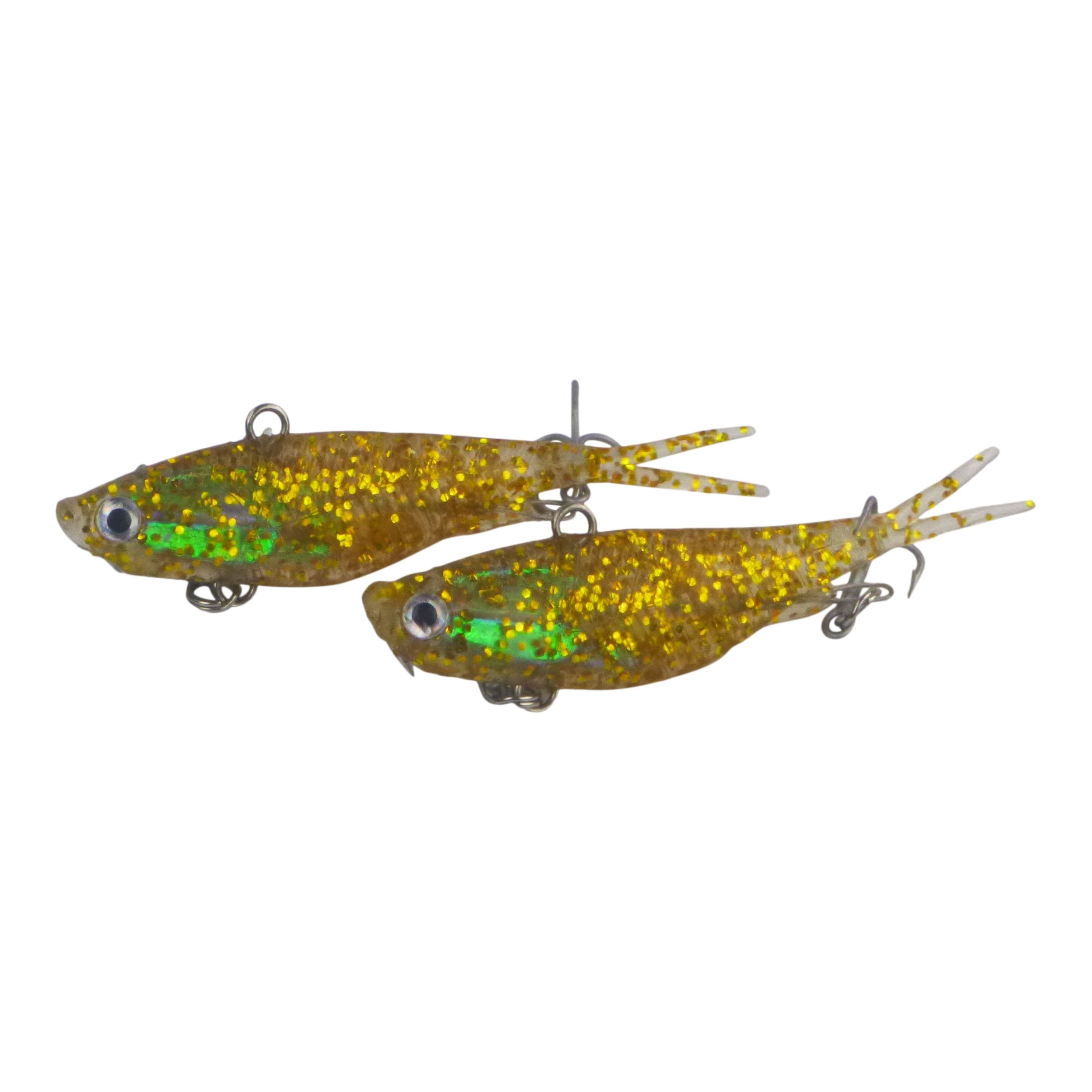 Swimerz 95mm Soft Vibe Clear Gold 2 Pack