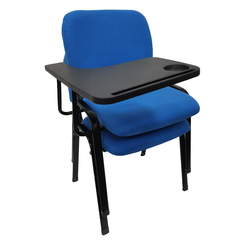 NNECN Lecture Training Chair with Writing Tablet Arm Rest (Set of 6 - Blue)