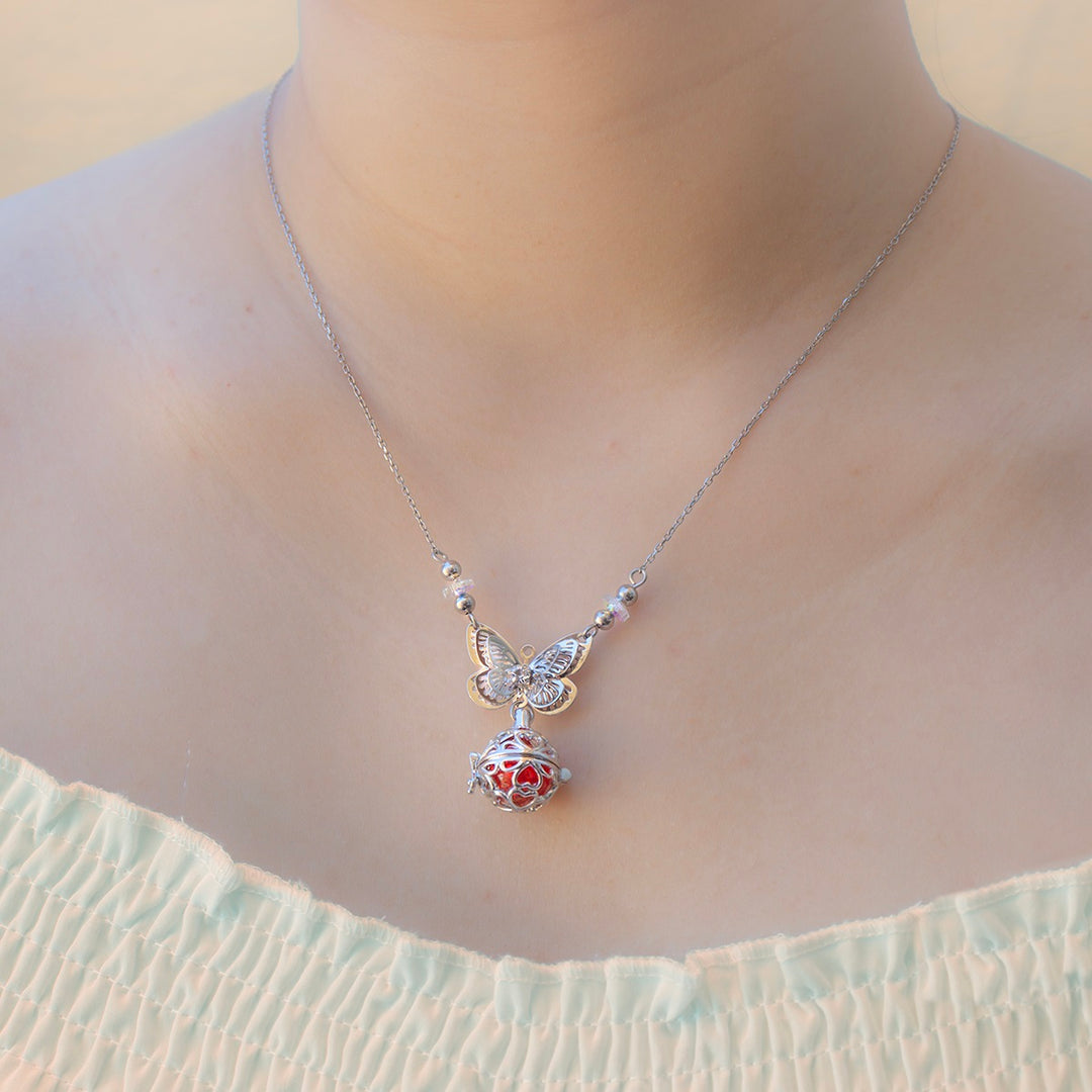 Gift Box - Butterfly White Gold Aroma Necklace + Purify Oil Blend - Image 3