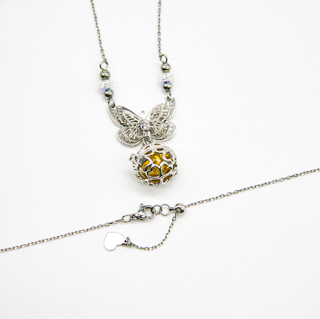 Gift Box - Butterfly White Gold Aroma Necklace + Purify Oil Blend - Image 7