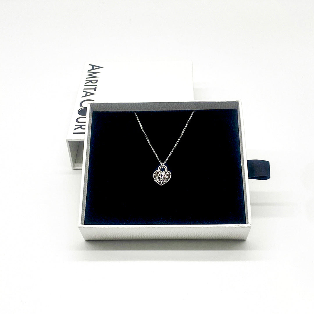 Gift Box - Heart Lock White Gold Aroma Necklace + Purify Oil Blend - Image 4
