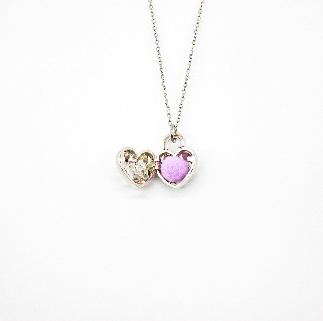 Gift Box - Heart Lock White Gold Aroma Necklace + Purify Oil Blend - Image 6