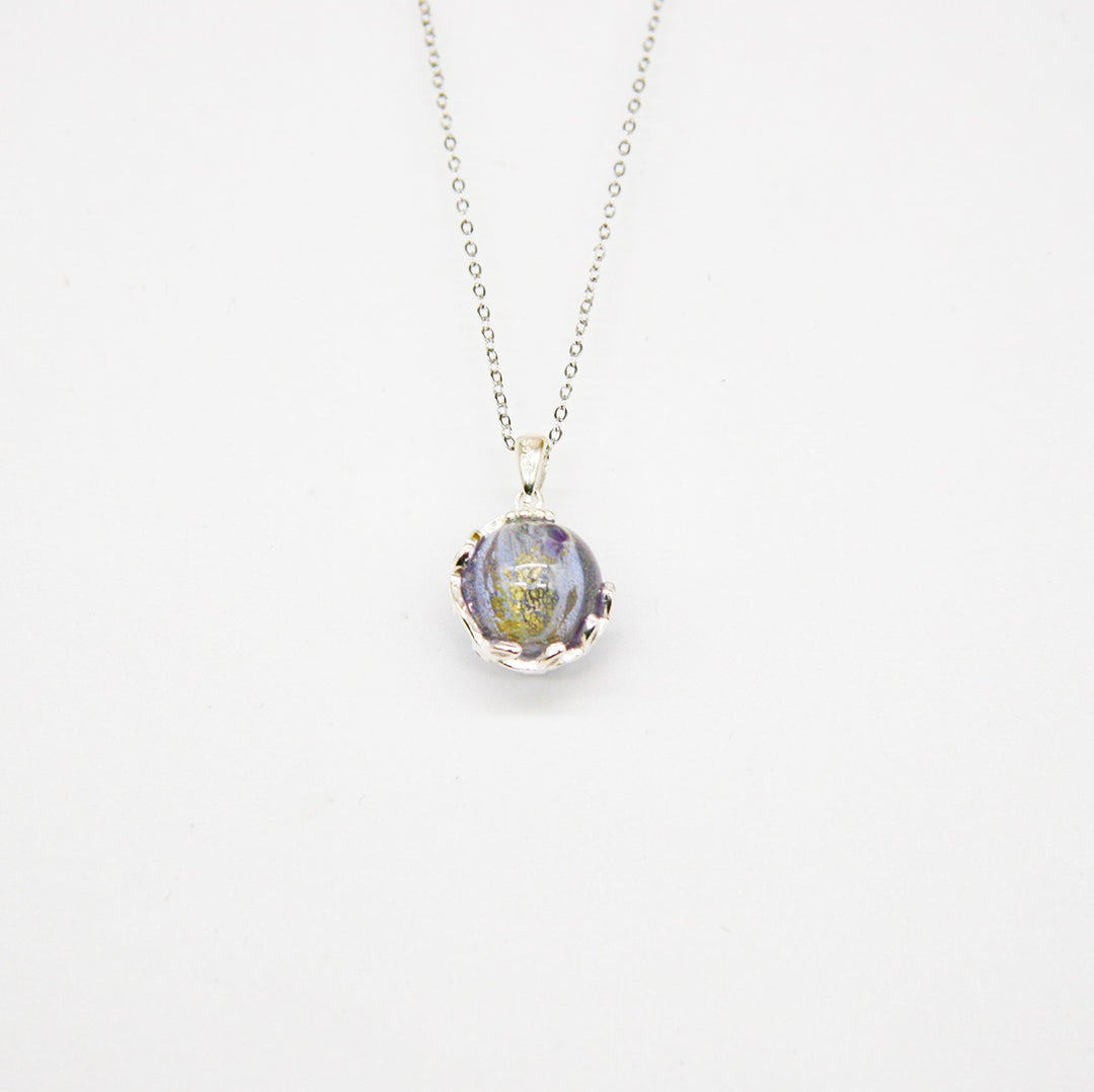 Gift Box - Aroma Necklace White Gold - Planet Lunar Lavender (Lanvender Purple) + Purify Oil Blend - Image 2