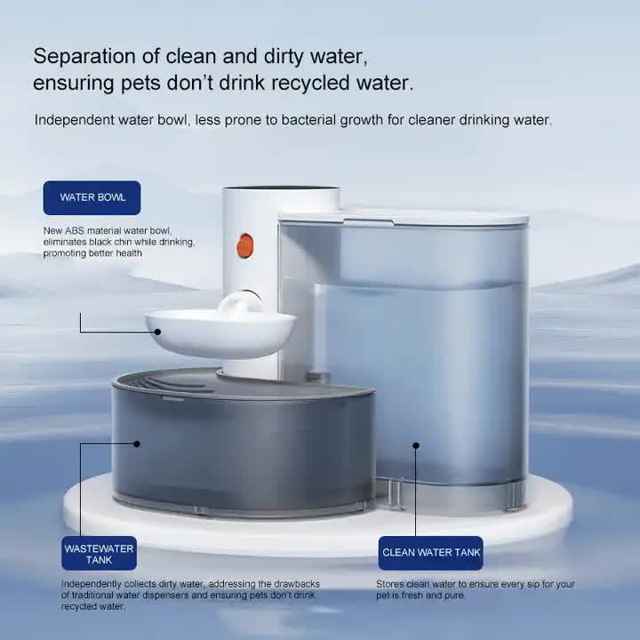 Smart Pet Water Dispenser - Tilted Design, Fresh Water Supply, Automatic Water Bowl for Cats and Dogs - Image 3