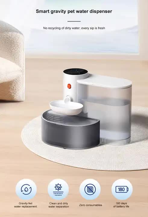 Smart Pet Water Dispenser - Tilted Design, Fresh Water Supply, Automatic Water Bowl for Cats and Dogs - Image 4