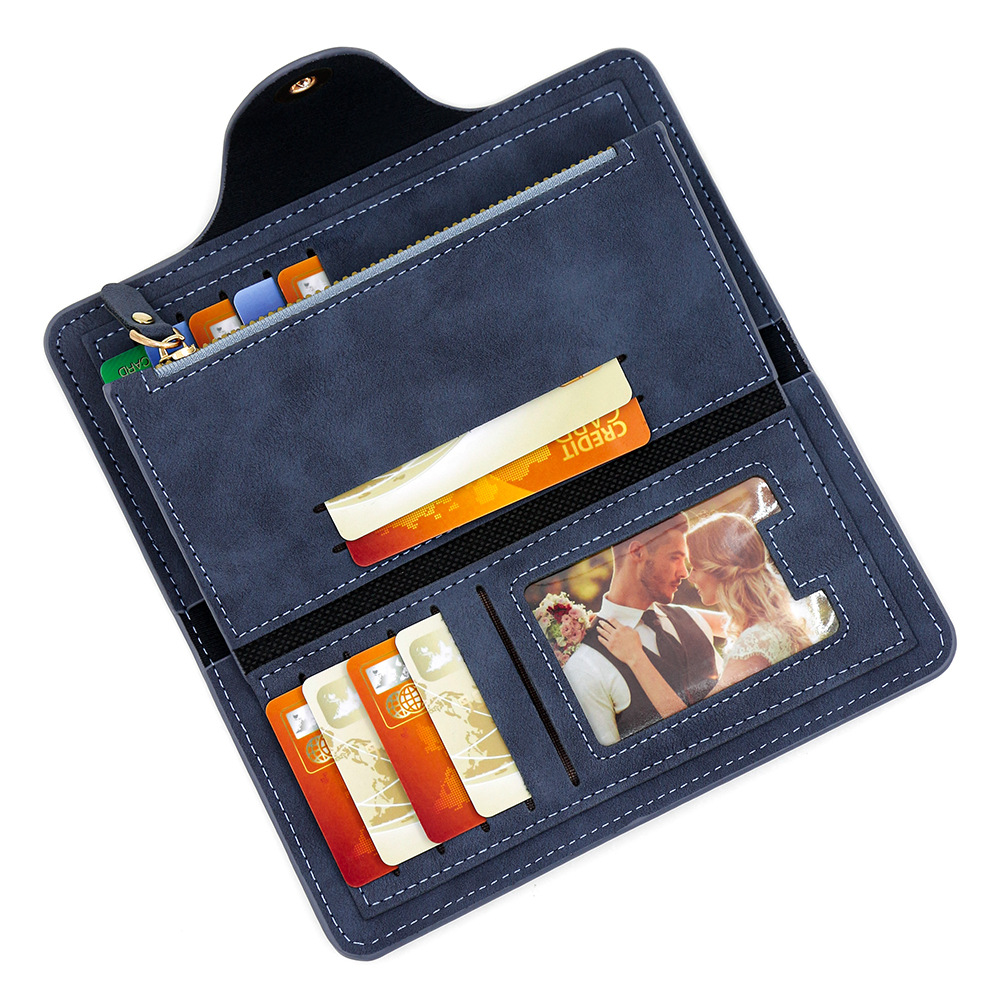 Brown Women's Long PU Leather Multi-Compartment Wallet - Image 3